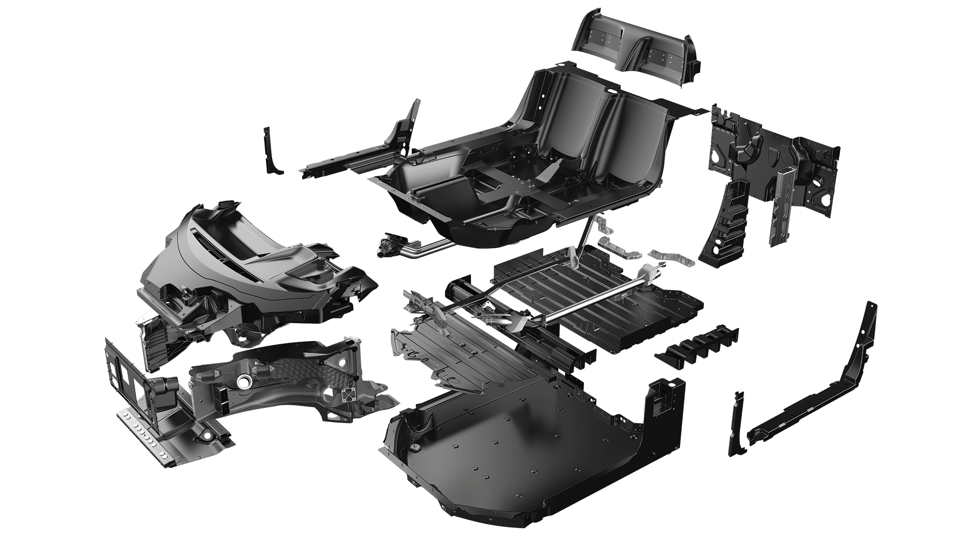 Composite components of a Ford GT tub